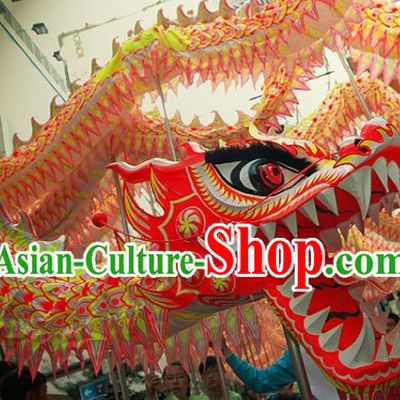 Reflected Color Spring Festival Dragon Dance Head and Body Costume for 15 to 16 People
