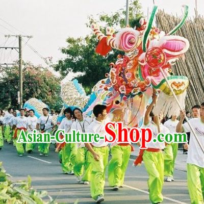Supreme Big Ceremony Natural Wool Dragon Dance Head and Body Costume for 25 to 26 People