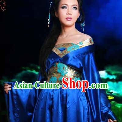 Ancient Chinese Blue Tang Dress for Girls