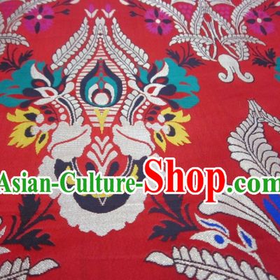 Red Traditional Chinese Tibetan Robe Clothing Fabric