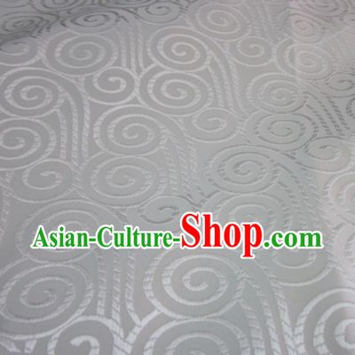 Pure White Chinese Auspicious Cloud Tibet Clothing Fabric