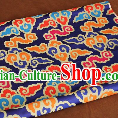 Blue Traditional Chinese Tibetan Fabric
