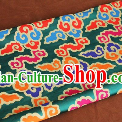 Green Traditional Chinese Tibetan Clothing Fabric