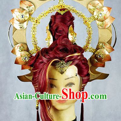 Chinese Classic Stage Performance Wig and Accessories for Men