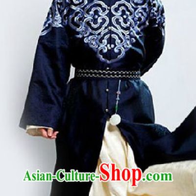 Ming Dynasty Deep Blue Clothing for Men