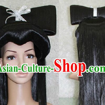 Ancient Chinese Black Fairy Bai Niang Zi Long Wig