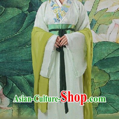 Ancient Chinese Light Green Beauty Clothing Complete Set for Women