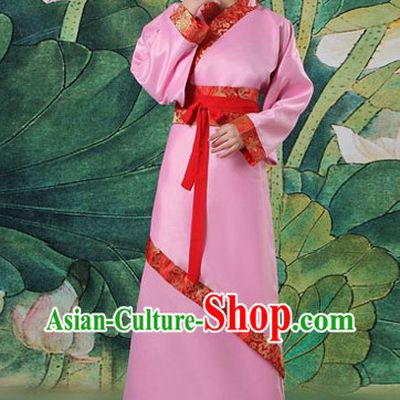 Ancient Chinese Pink Hanfu Clothing Complete Set