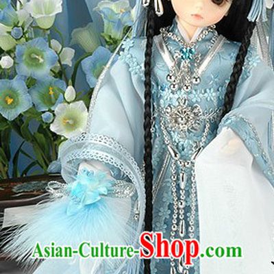 Light Blue Traditional Chinese Costumes for Kids