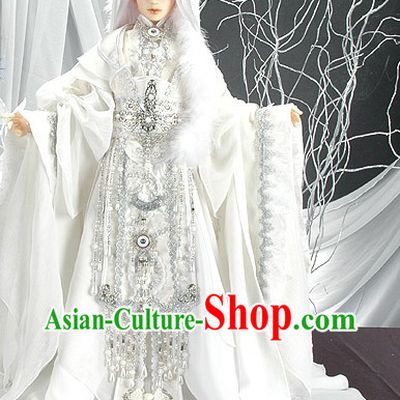 Pure White China Prince Cosplay Costumes and Wigs