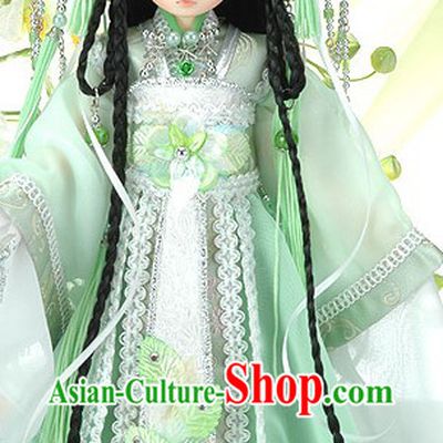 Light Green Cute China Girl Costumes and Accessories for Kids