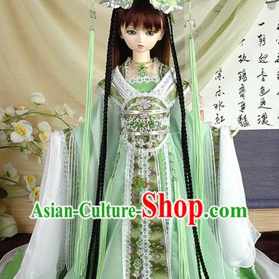 Light Green Ancient Chinese Clothing and Accessories for Teenagers