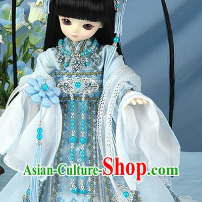 Traditional Chinese Clothing Long Wig Accessories for Children