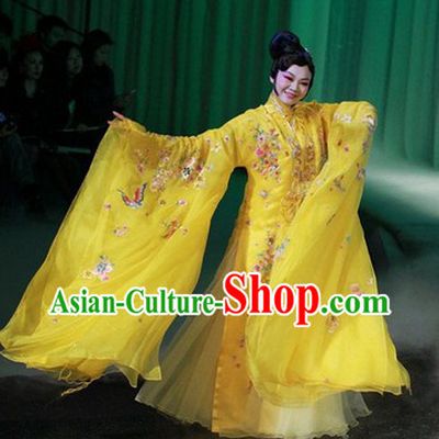 Yellow Kunqu Opera Fairy Flower Clothing