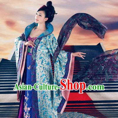 Ancient Chinese Tang Princess Clothing and Hair Accessories Complete Set