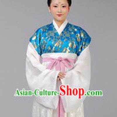 Blue Ancient Chinese Tang Dynasty Clothing for Women