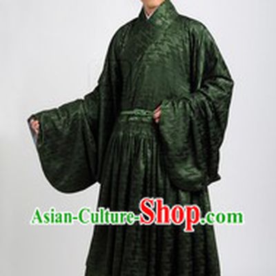 Green Ancient Chinese Han Fu Clothes for Men