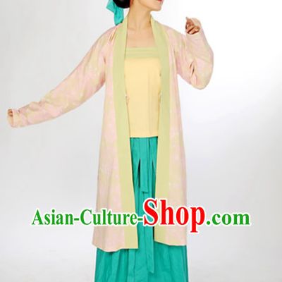 Ancient China Civilian Robe Costume and Headpiece for Women