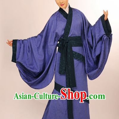 Ancient Chinese Blue Guzhuang Hanfu Garments for Girls