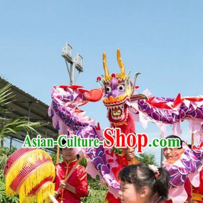 6 Meters Purple Beijing Dragon Dance Costume for Five or Six Kindergarden Children