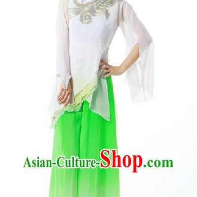 Traditional Chinese Classical Dancing Jasmine Flower Mo Li Hua Dance Costume and Headpieces