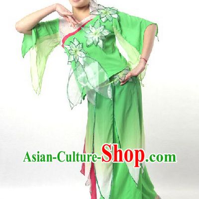 Traditional Chinese Stage Performance Jasmine Flower Mo Li Dance Costume and Head Pieces