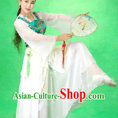 Chinese Classical Stage Performance Jasmine Flower Mo Li Dance Costume and Head Pieces