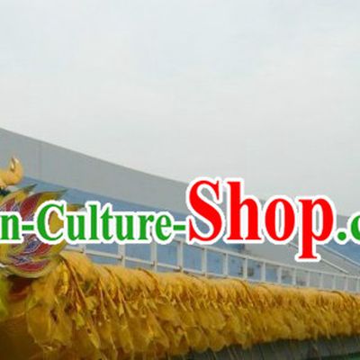 98 Meters Shinning Gold Dragon Dance Costume for 49-50 People