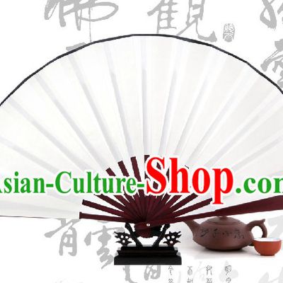 Traditional Chinese Plain White Bamboo Fan Staves
