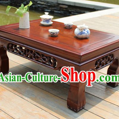 Traditional Long Chinese Wooden Floor Table for Six Persons