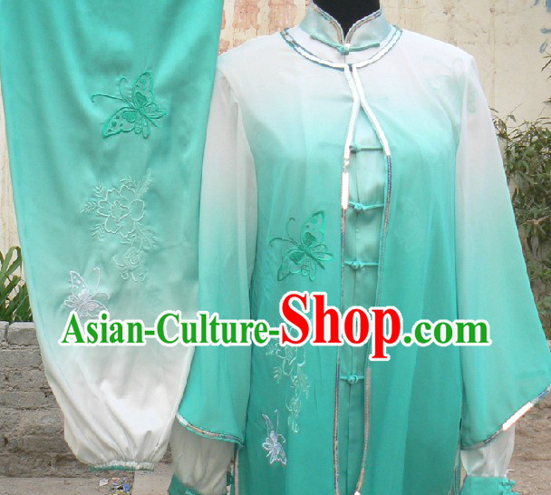 Traditional Chinese Silk Changquan Nanquan Kung Fu Outfit and Cape Set for Women