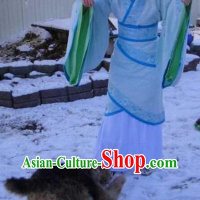 Ancient Chinese White Han Dynasty Clothes Complete Set for Women