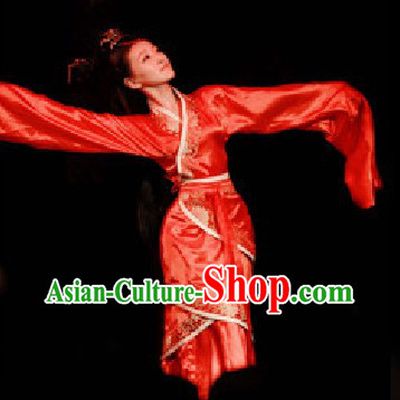 Traditional Red Chinese Classical Imperial Palace Dancing Costumes