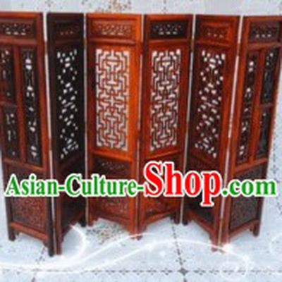 Handmade Traditional Chinese Natural Wood Arts Folding Screen