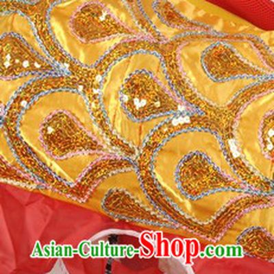 Traditional Chinese Yellow Embroidery Dragon Dancing Costumes