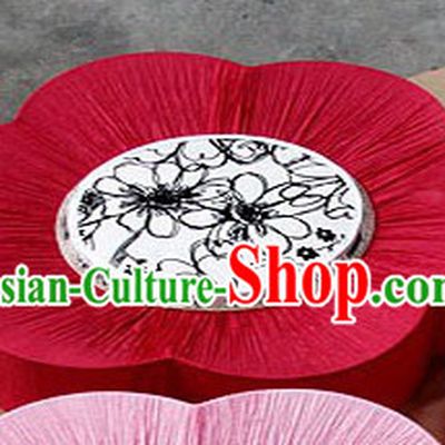 Unique 24 Inches Big Chinese Mandarin Fabric Style Ocean Flower Lanterns