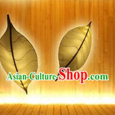 Unique Handmade Chinese Green or Yellow Leaf Lantern