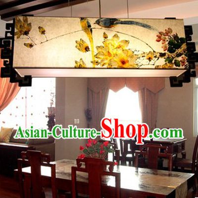 Classical Hand Painted Chinese Birds and Flower Painting Hanging Lantern