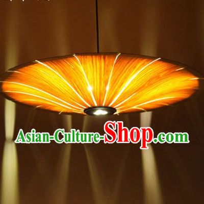 Classic Natural Wood Southeast Asian Hanging Lantern