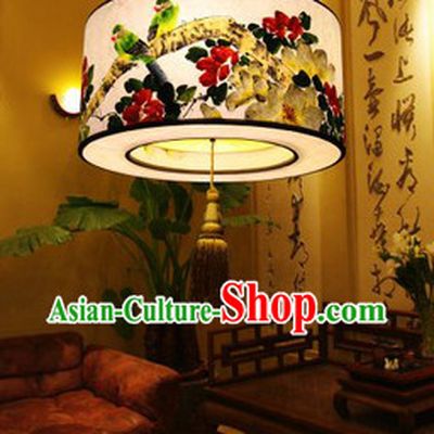Classic Hand Painted Traditional Chinese Birds and Flower Painting Hanging Lantern