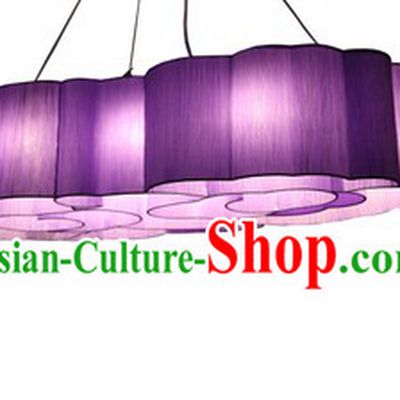 Unique Handmade Fabric Purple Clouds Set Lantern Group