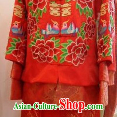 Traditional Chinese Wedding Blouse and Skirt for Brides