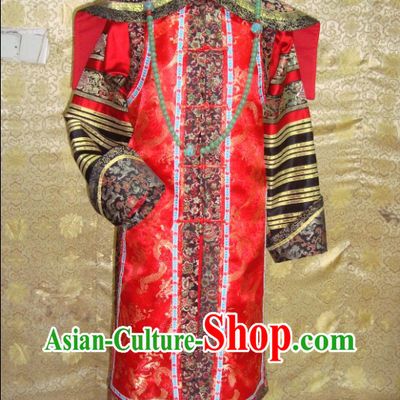 China Qing Dynasty Empress Phoenix Robe Costumes and Headpiece Complete Set