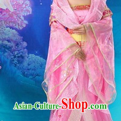 Ancient Chinese Tang Dynasty Pink Princess Costumes