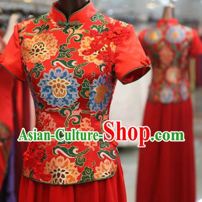 Xiao Feng Xian Traditional Classic Chinese Red Wedding Suit