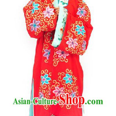 Traditional Chinese Beijing Opera Embroidered Qing Yi Costumes and Headpiece for Women