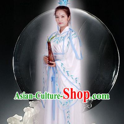 Ancient Chinese Embroidered Leaf Legend Guan Yin Budda Parade Costume