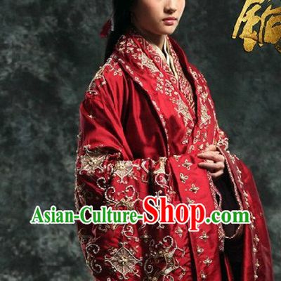Ancient Chinese Tong Que Tai Red Liu Yifei Empress Costumes