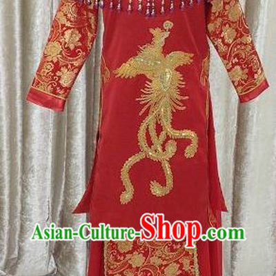 Traditional Chinese Butterfly Wedding Outfit for Brides