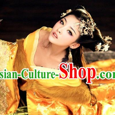 Ancient Chinese Sexy Beauty Costumes and Hair Accessories